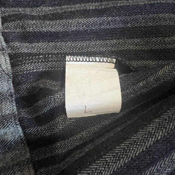 Billy Reid Wool Blend Overshirt Jacket Gray Stripe Size L Button Front Shacket - Picture 4 of 10